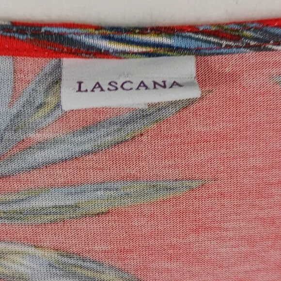 Lascana Capri's & Top Set Size 6 Red Floral Print Wide Leg Capris. Short Sleeve - Picture 15 of 16